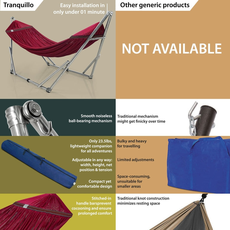 Tranquillo Original Stainless Steel Hammock Stand for Ultimate Relaxation Megsu