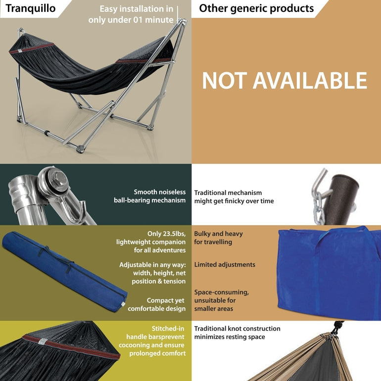 Tranquillo Original Stainless Steel Hammock Stand for Ultimate Relaxation Megsu