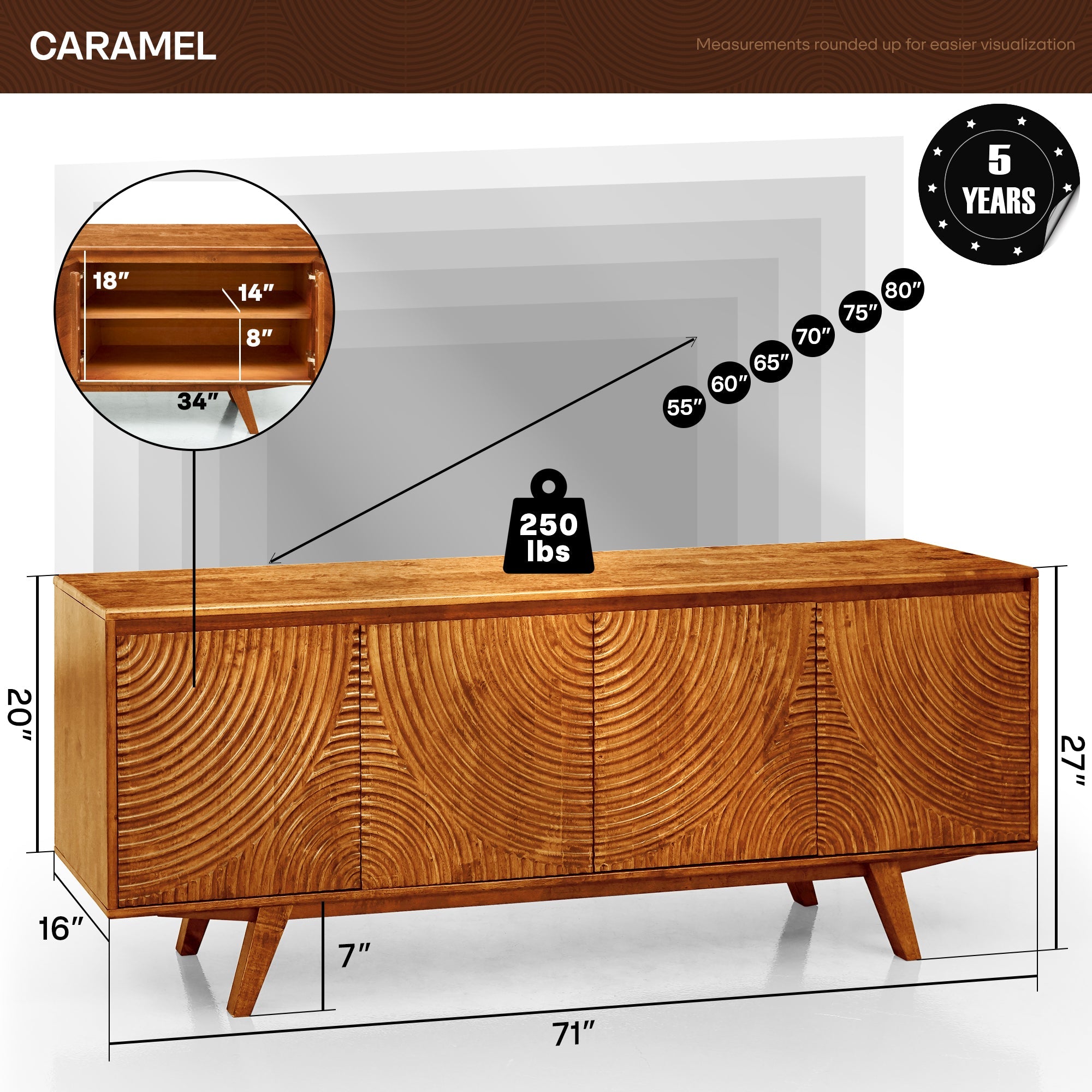 Harmony Wood TV Stand