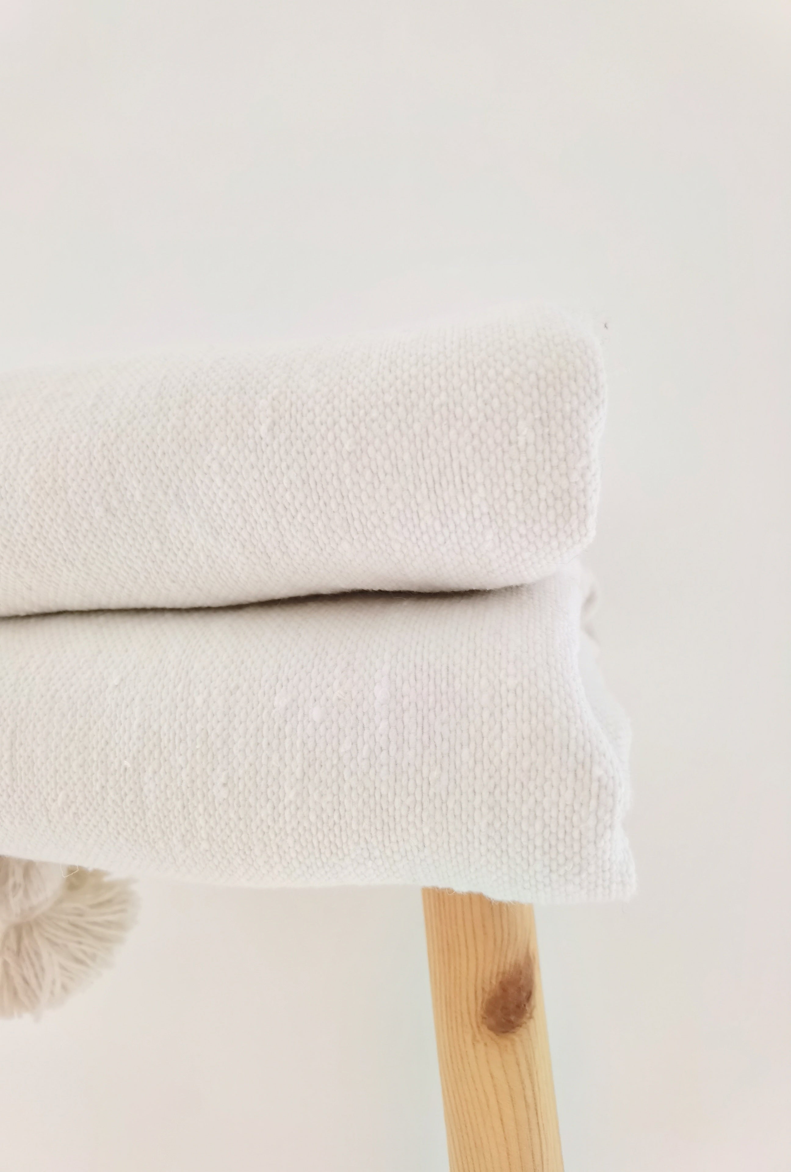 Handmade Moroccan Blanket Throw White - artihandmade