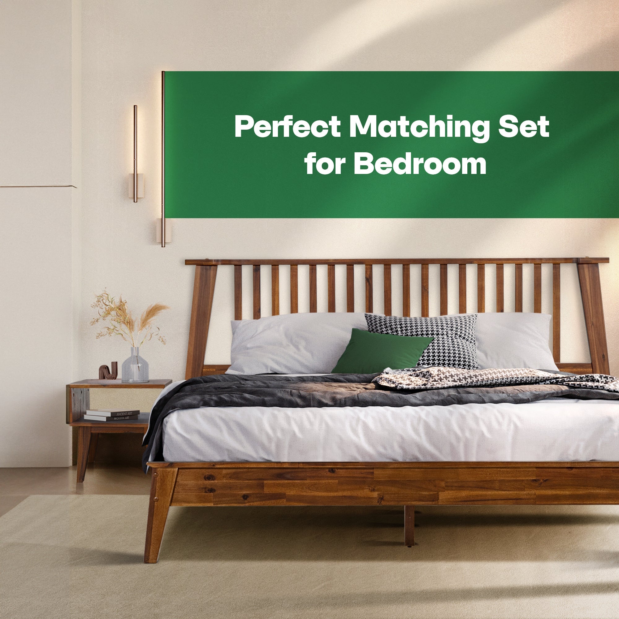 Kaylin Solid Wood Bed Frame Megsu