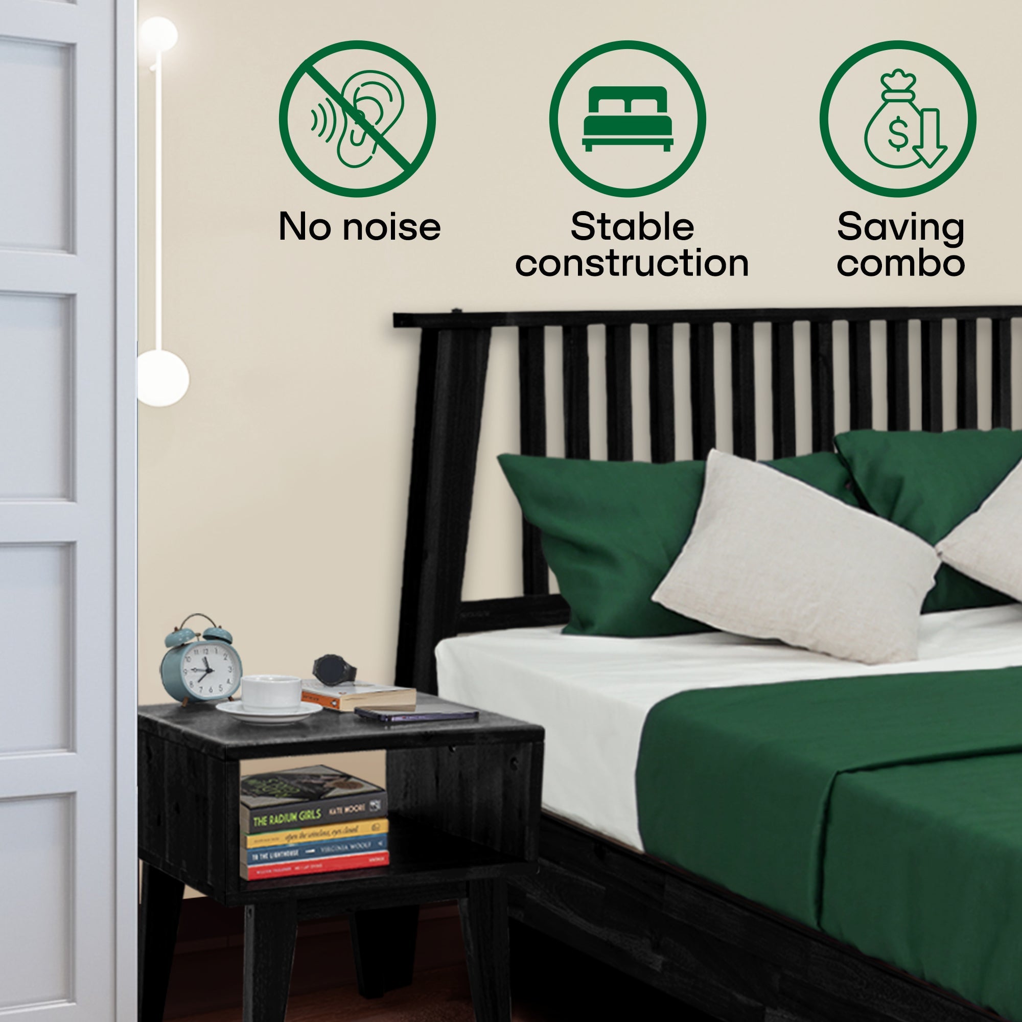 Kaylin Solid Wood Bed Frame Megsu