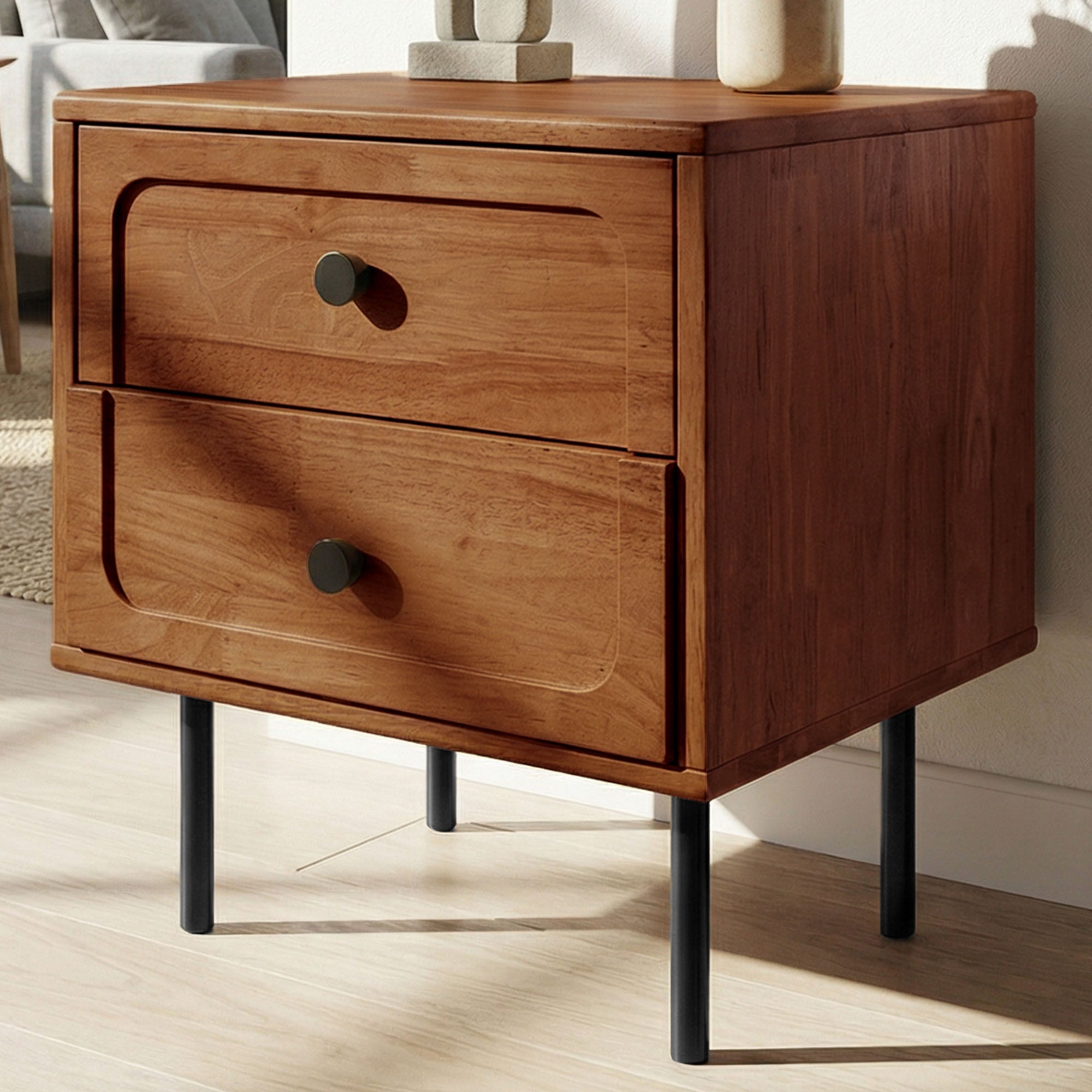 Savana Solid Wood 2-Drawer Nightstand Megsu