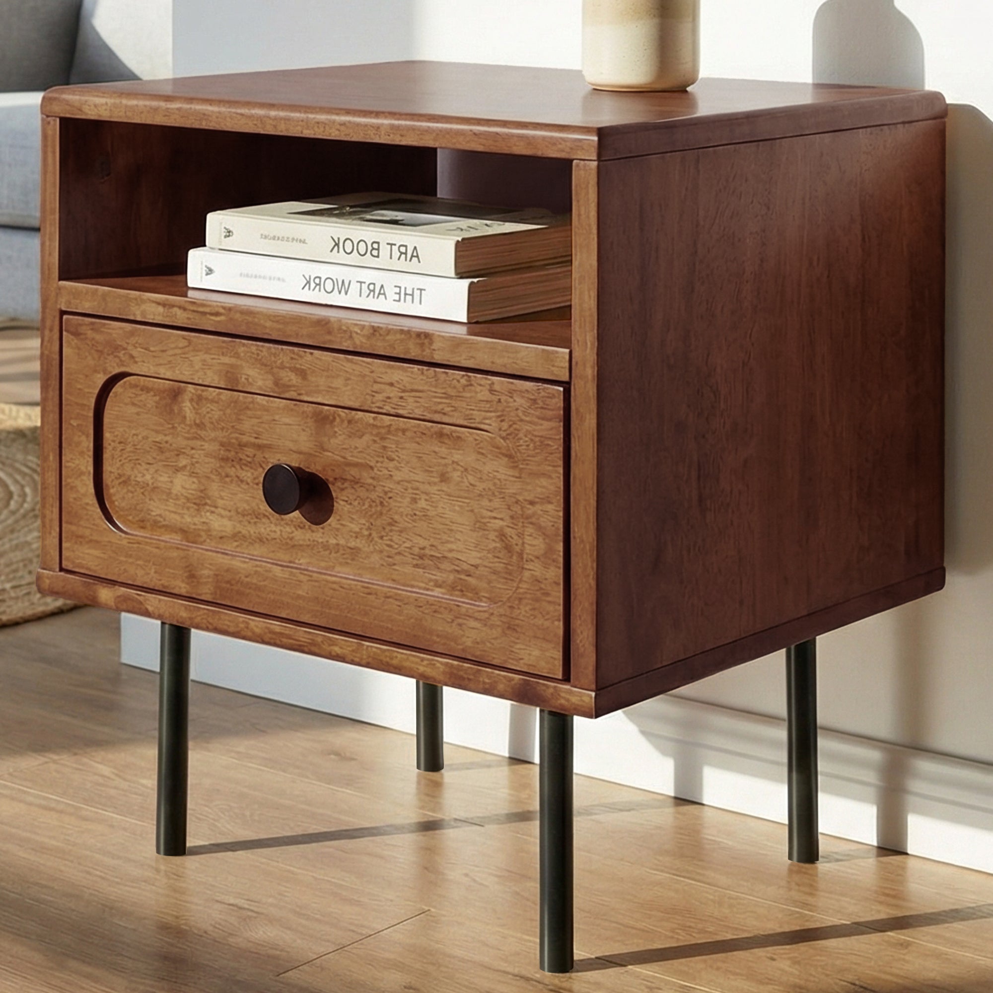 Savana Solid Wood Single-Drawer Nightstand Megsu