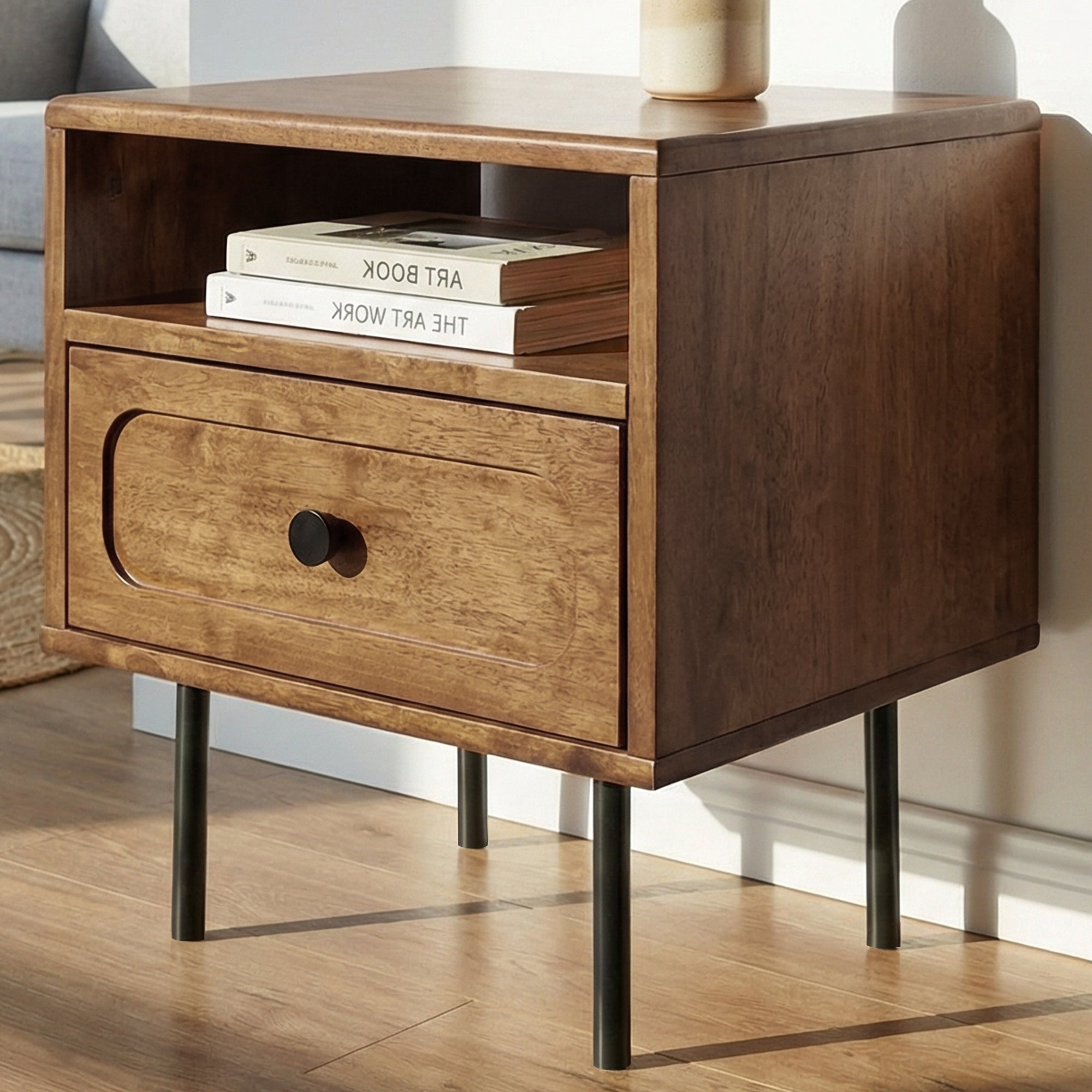 Savana Solid Wood Single-Drawer Nightstand Megsu