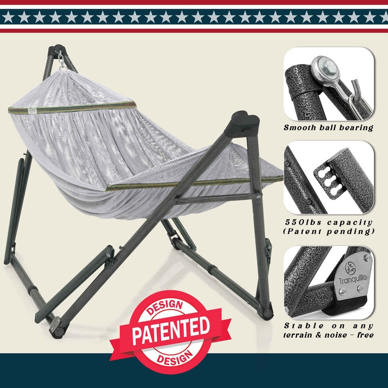 Tranquillo Uniki Collapsible Hammock Stand for Ultimate Relaxation Megsu