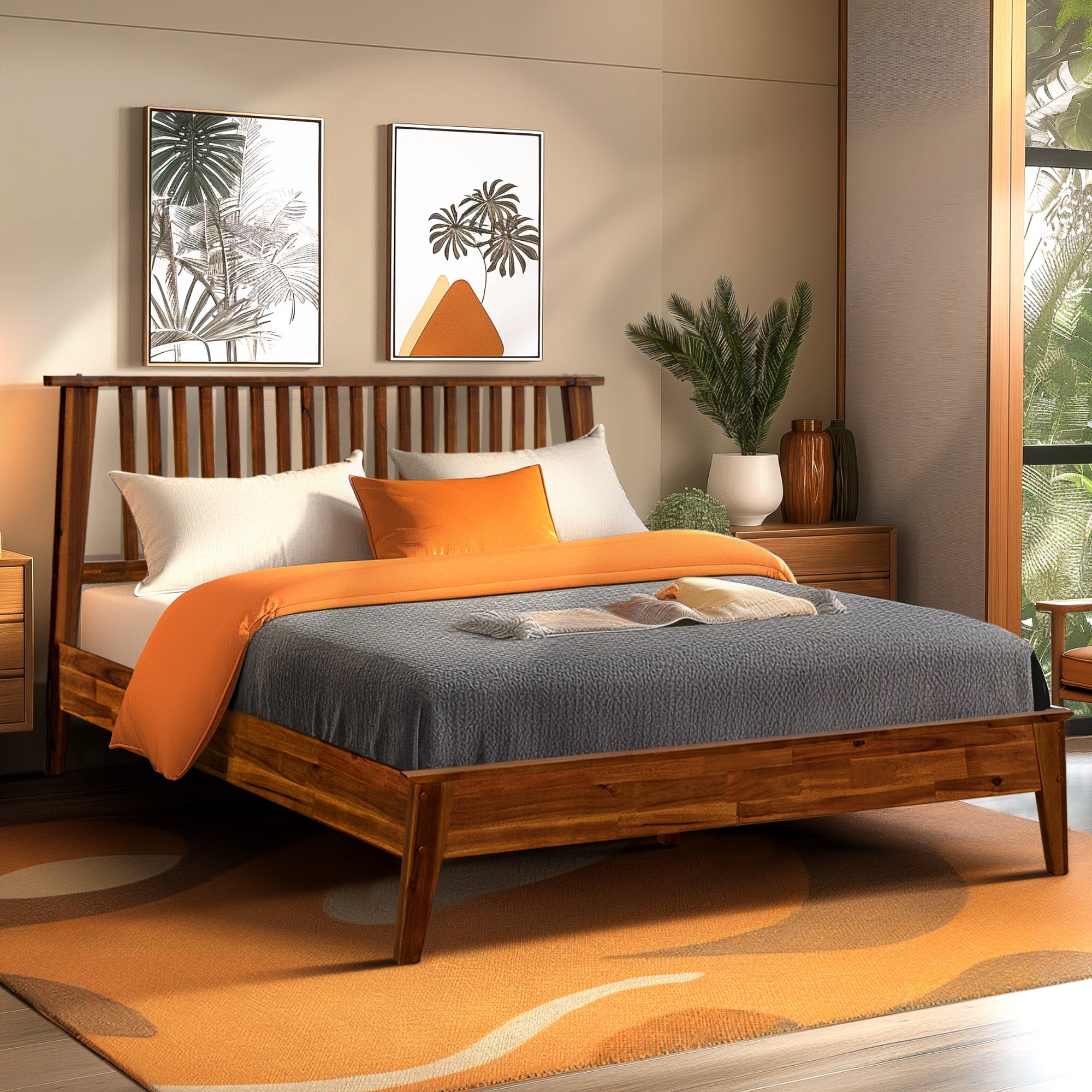Kaylin Solid Wood Bed Frame Megsu