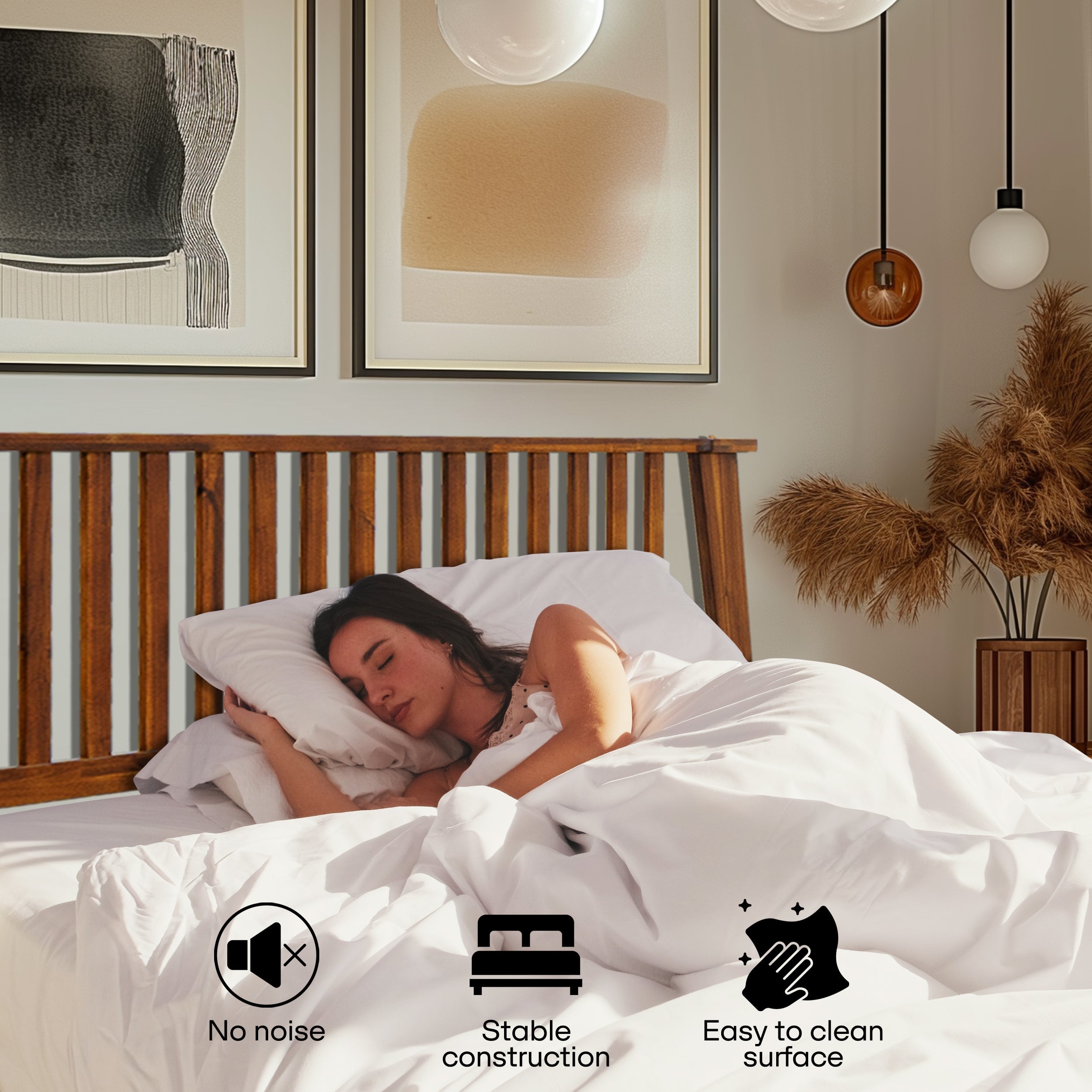 Kaylin Solid Wood Bed Frame Megsu