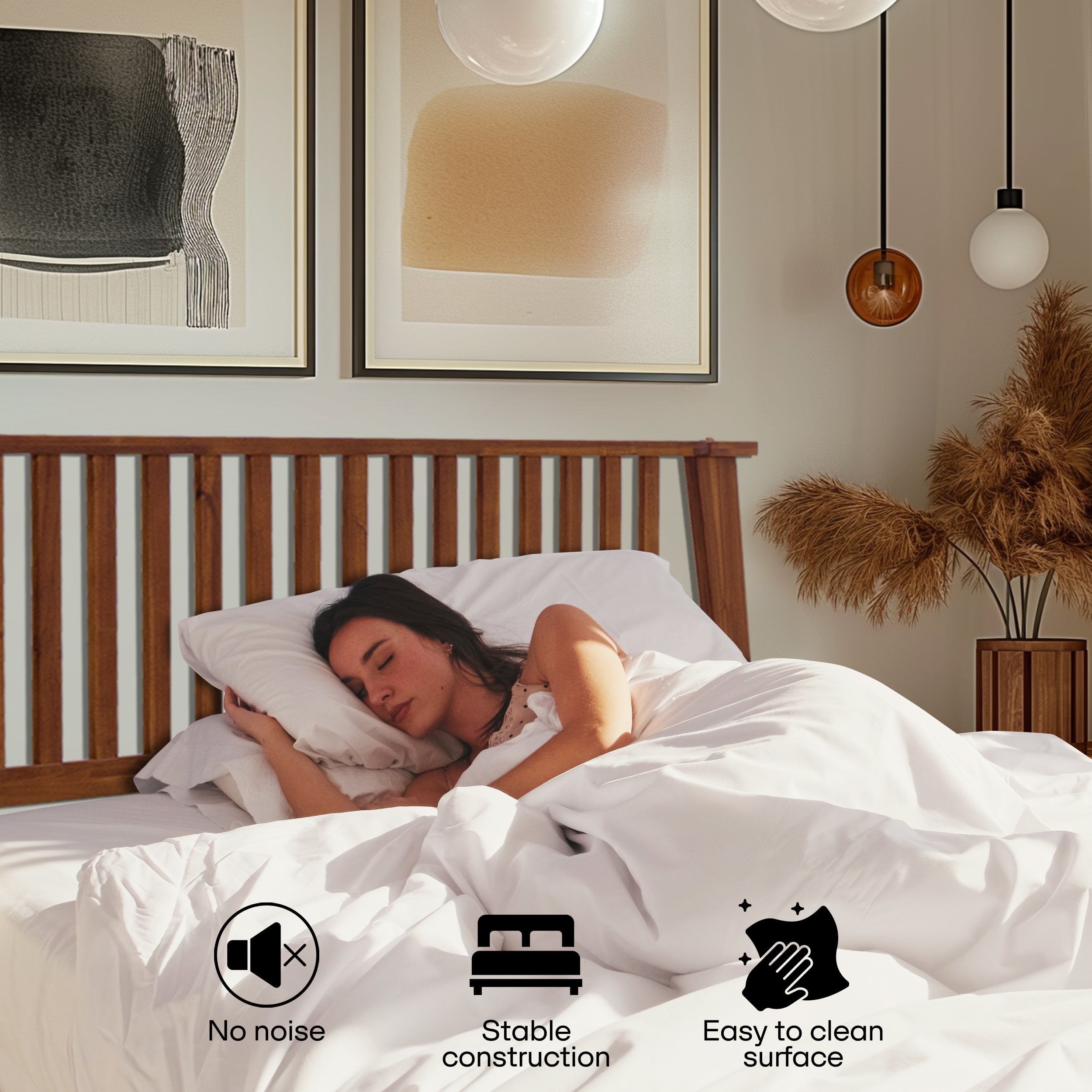 Kaylin Solid Wood Bed Frame Megsu
