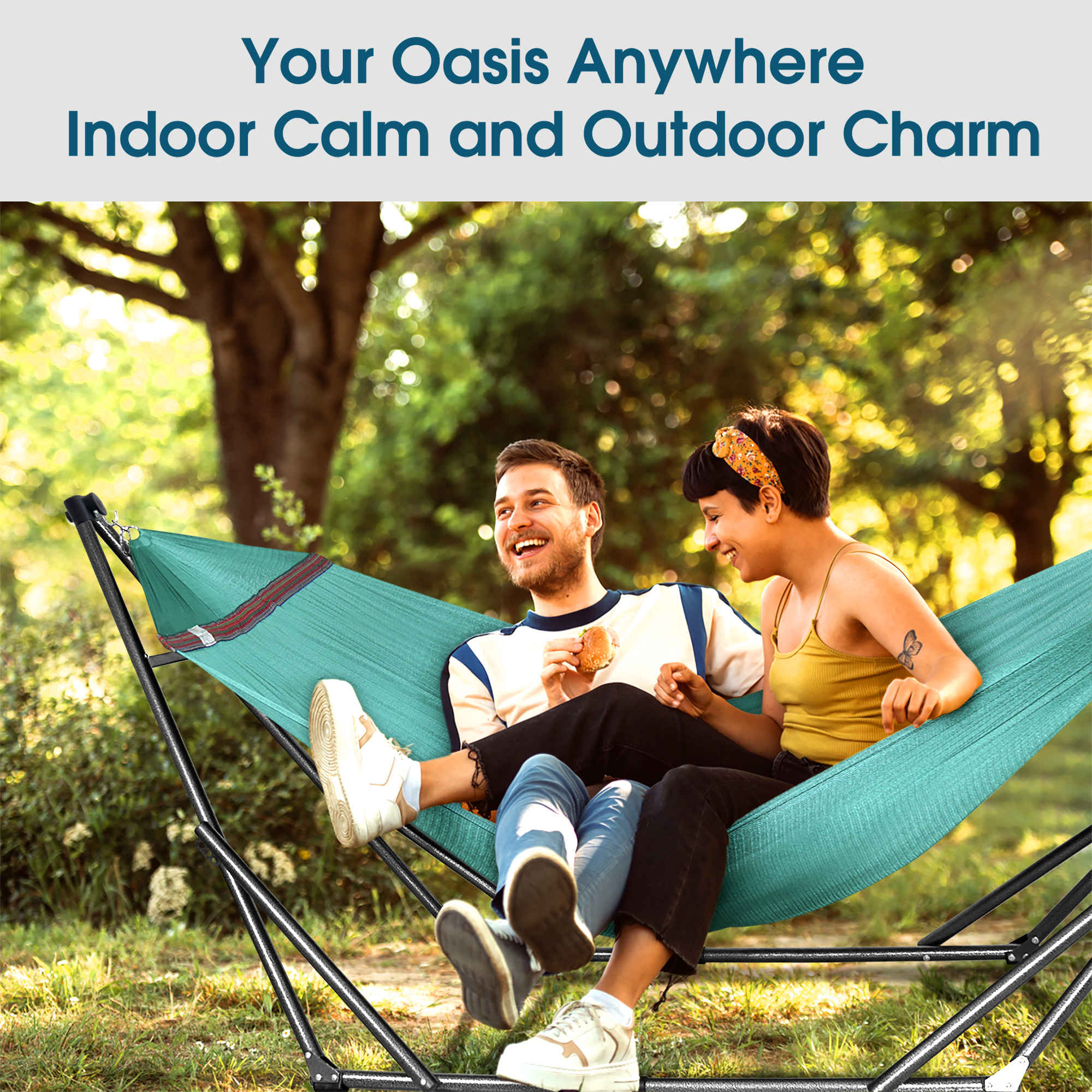 Tranquillo Original Collapsible Hammock with Stand for Ultimate Relaxation Megsu