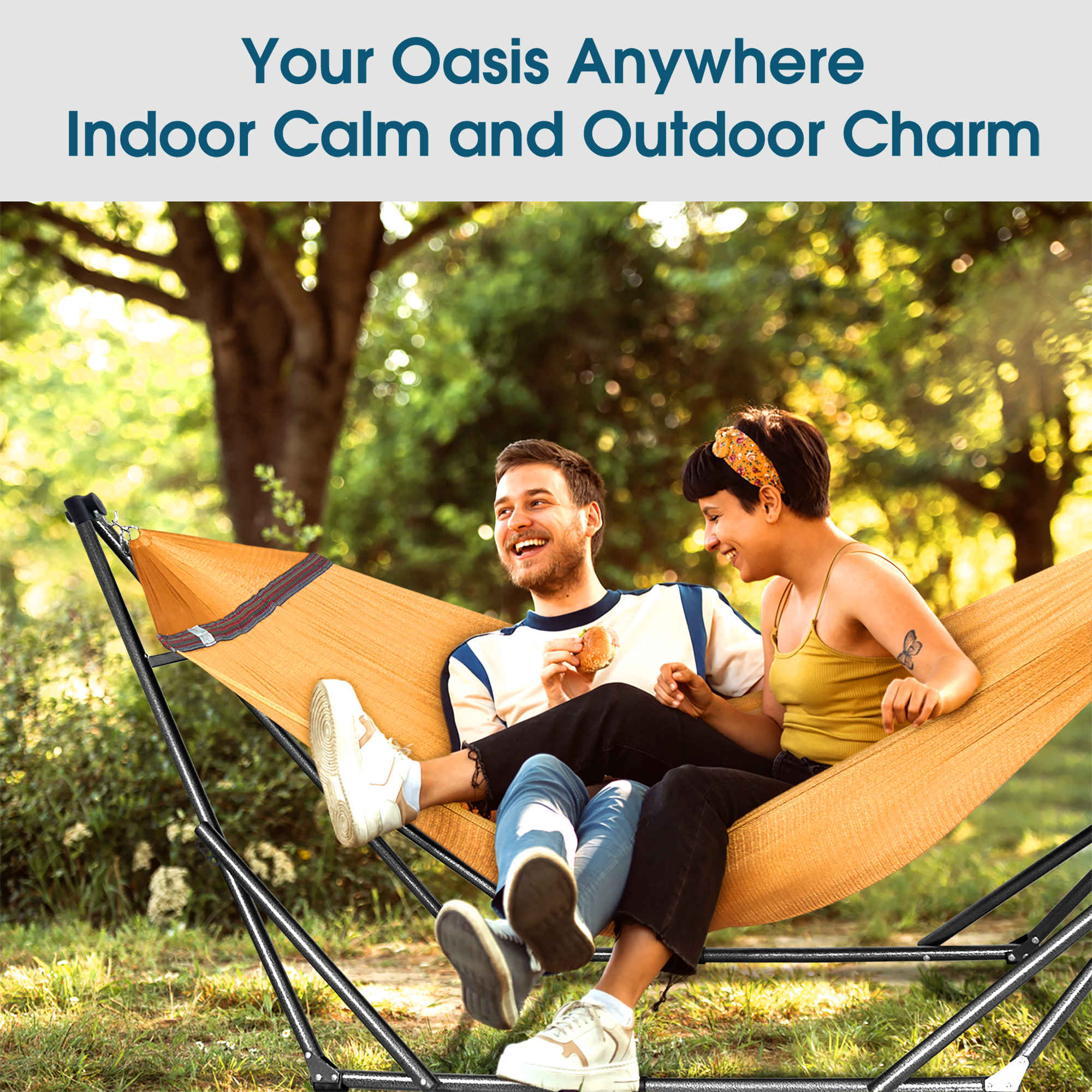 Tranquillo Original Collapsible Hammock with Stand for Ultimate Relaxation Megsu