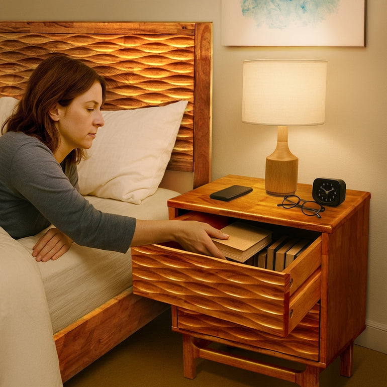 Elara Solid Wood Nightstand Megsu