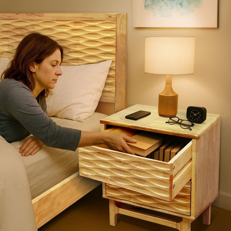 Elara Solid Wood Nightstand Megsu