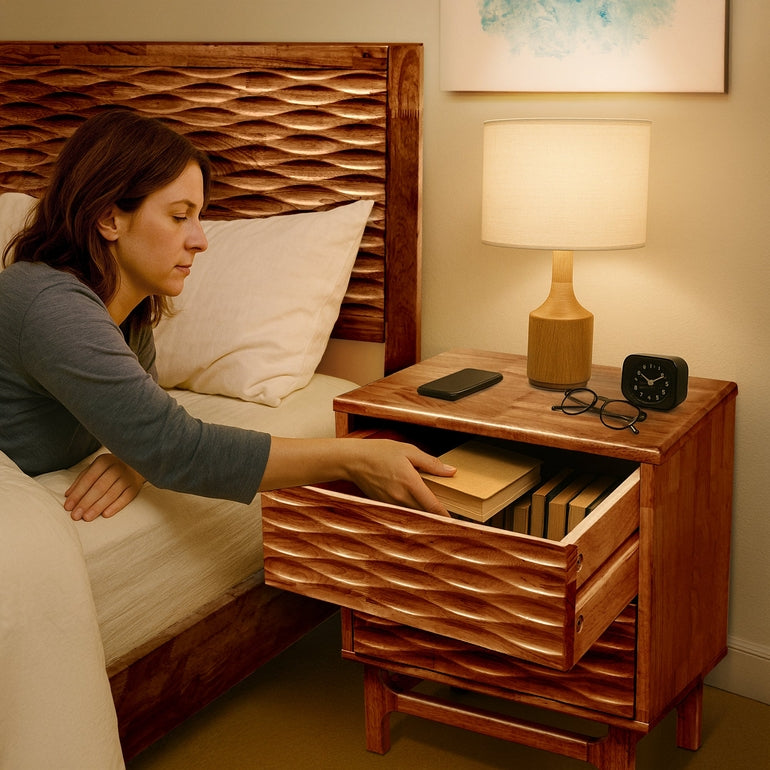 Elara Solid Wood Nightstand Megsu