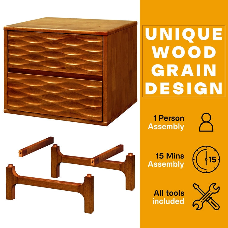 Elara Solid Wood Nightstand Megsu