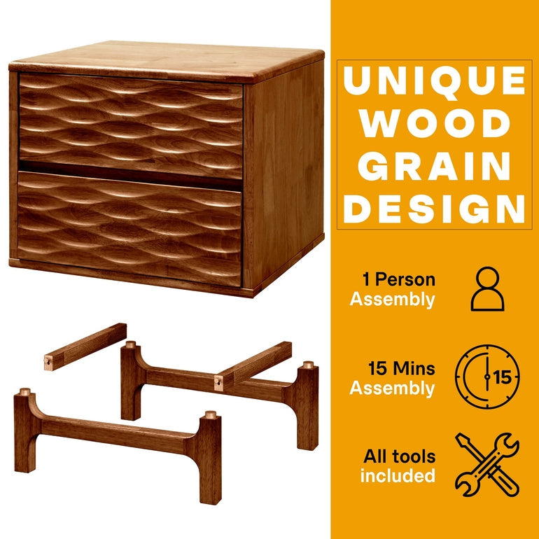 Elara Solid Wood Nightstand Megsu