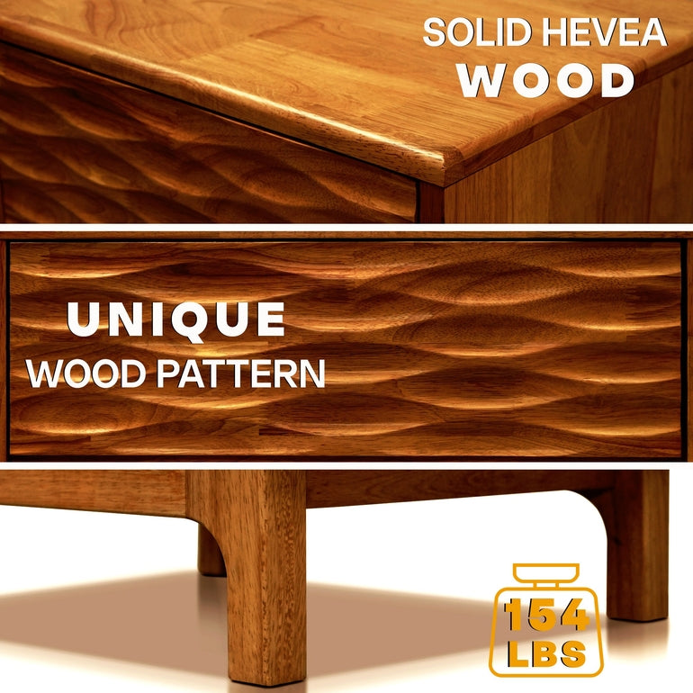 Elara Solid Wood Nightstand Megsu