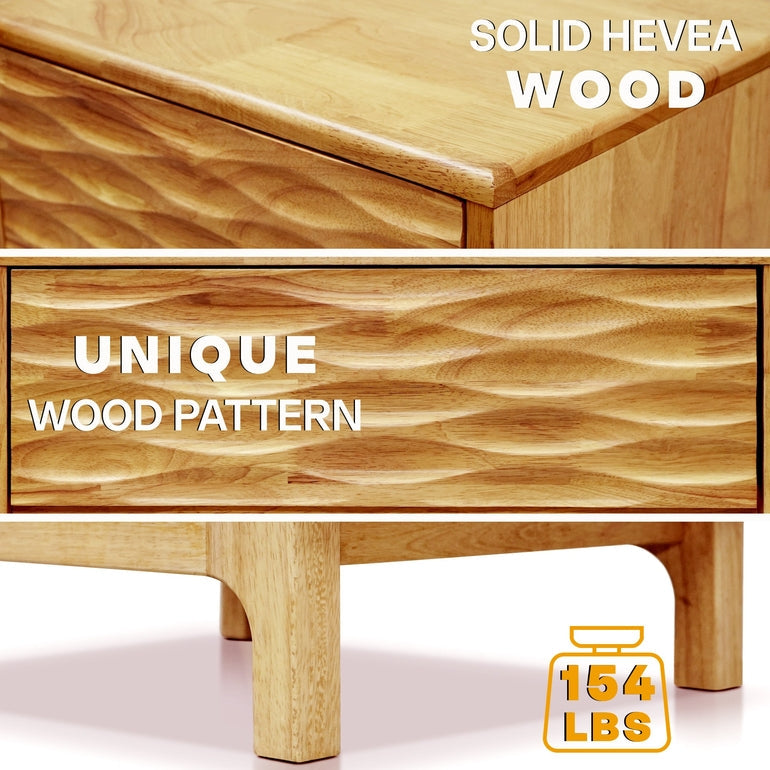 Elara Solid Wood Nightstand Megsu