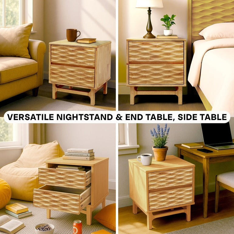 Elara Solid Wood Nightstand Megsu