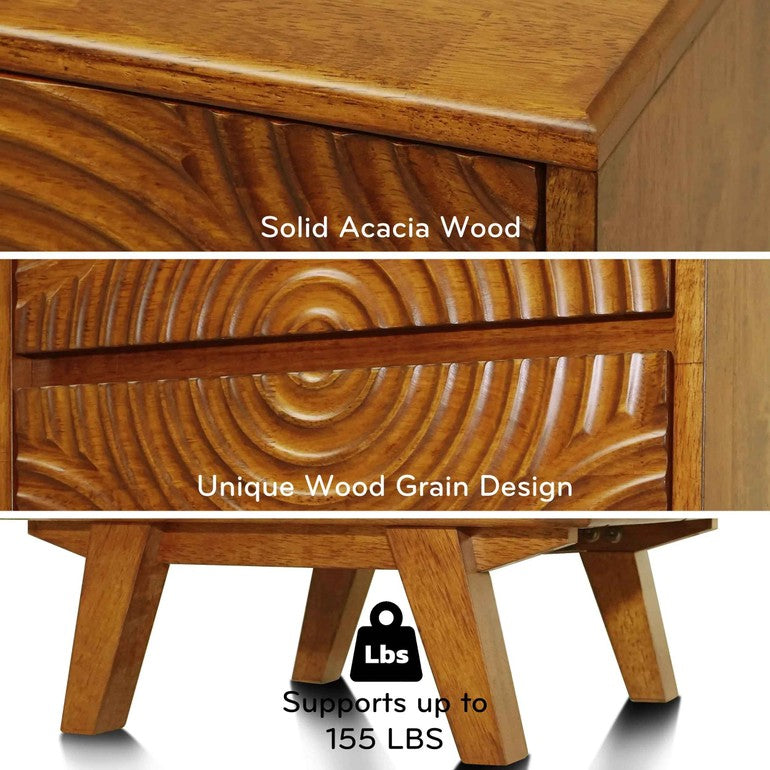Harmony Solid Wood Nightstand Megsu