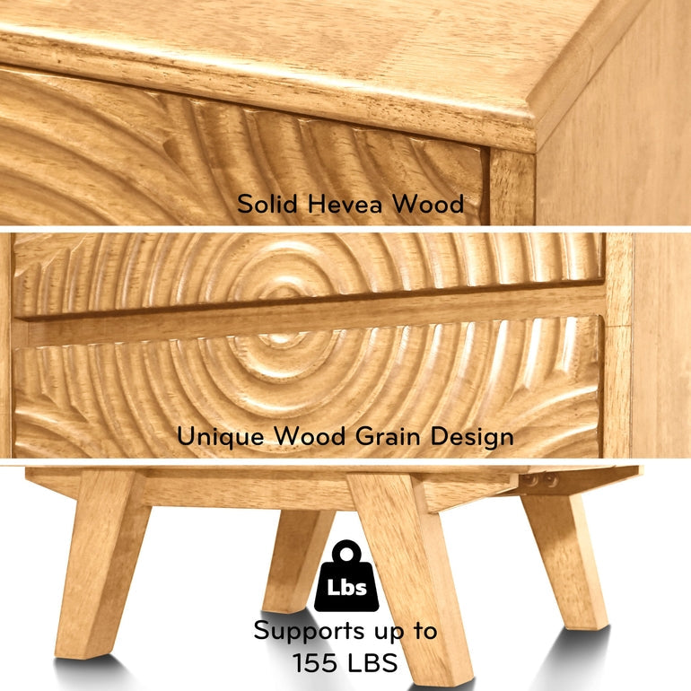 Harmony Solid Wood Nightstand Megsu