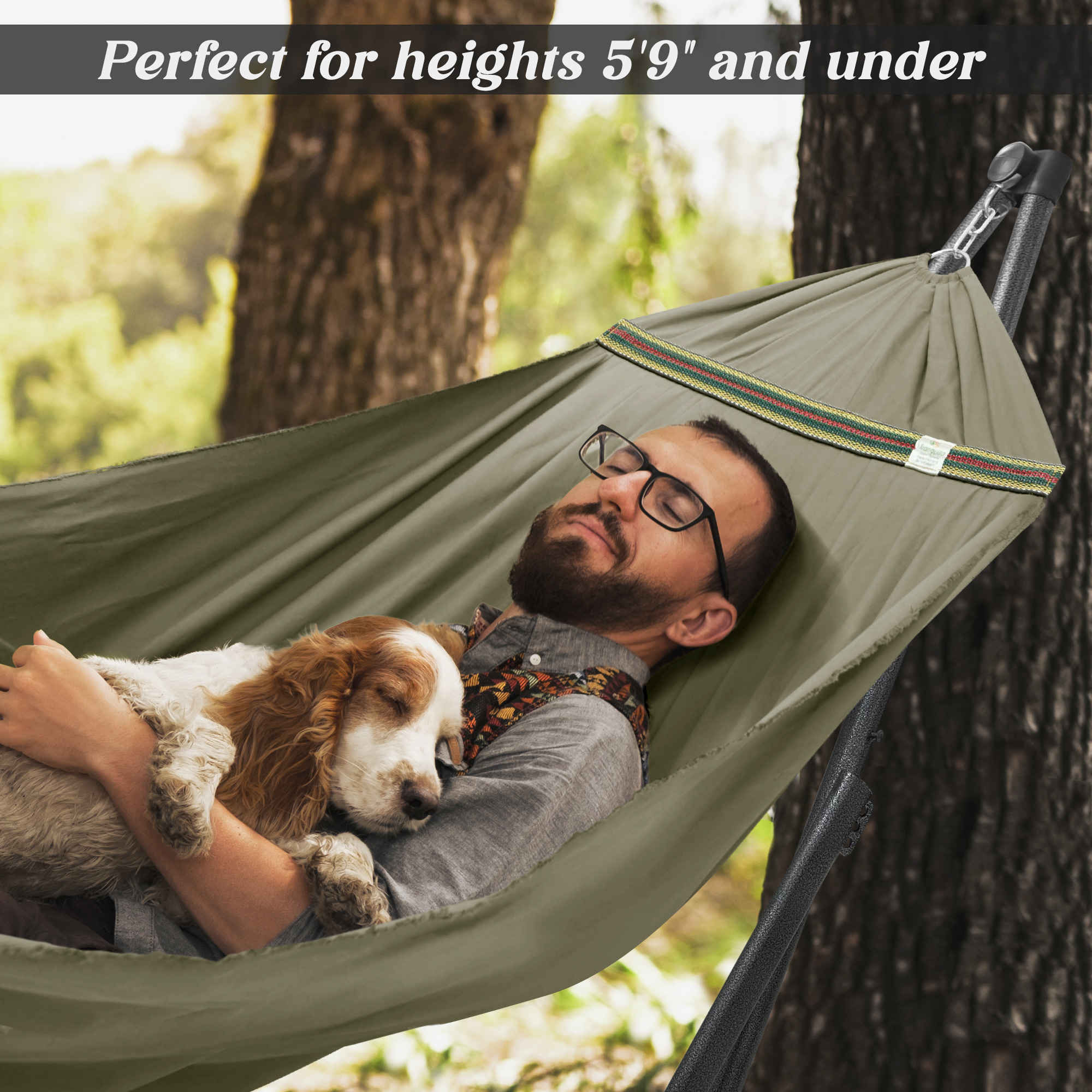 Tranquillo Uniki Canvas Hammock with Stand for Ultimate Relaxation Megsu