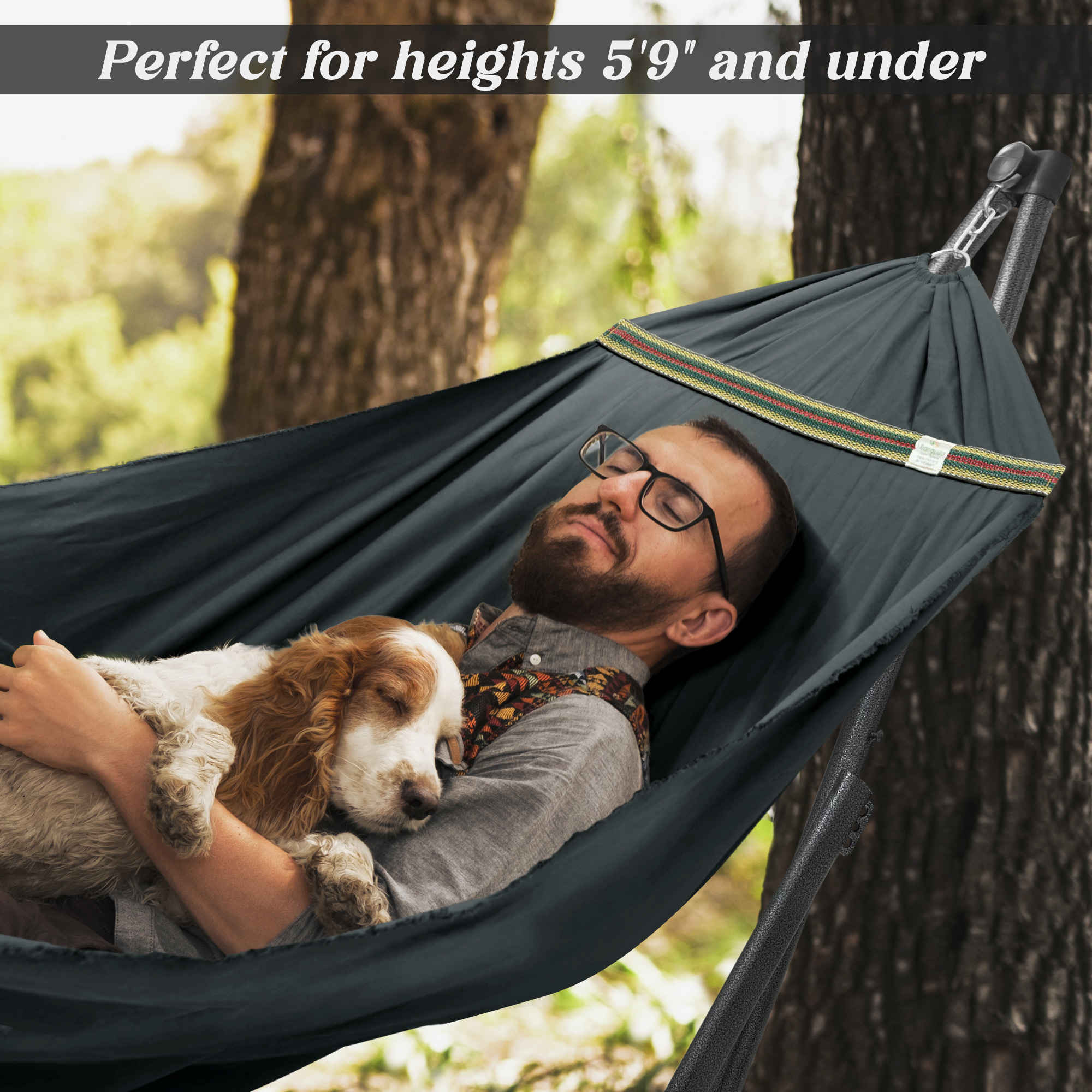 Tranquillo Uniki Canvas Hammock with Stand for Ultimate Relaxation Megsu
