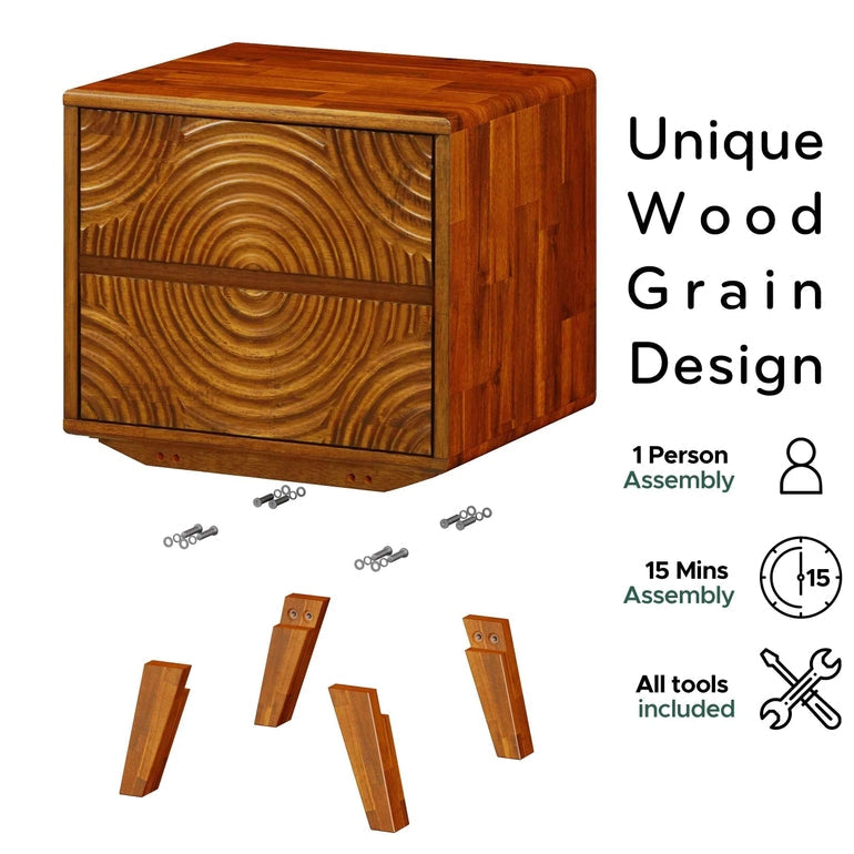 Harmony Solid Wood Nightstand Megsu