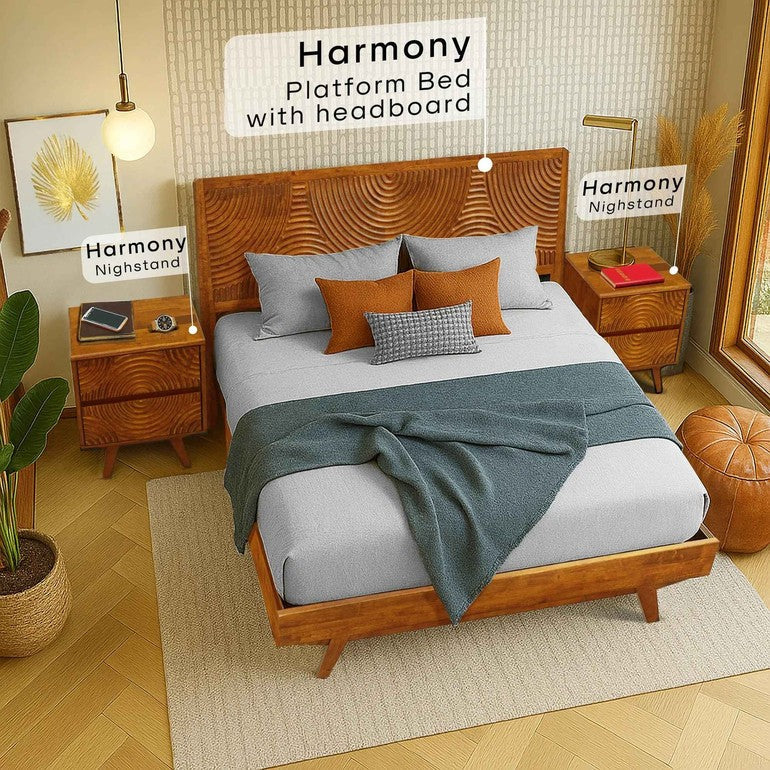 Harmony Solid Wood Nightstand Megsu