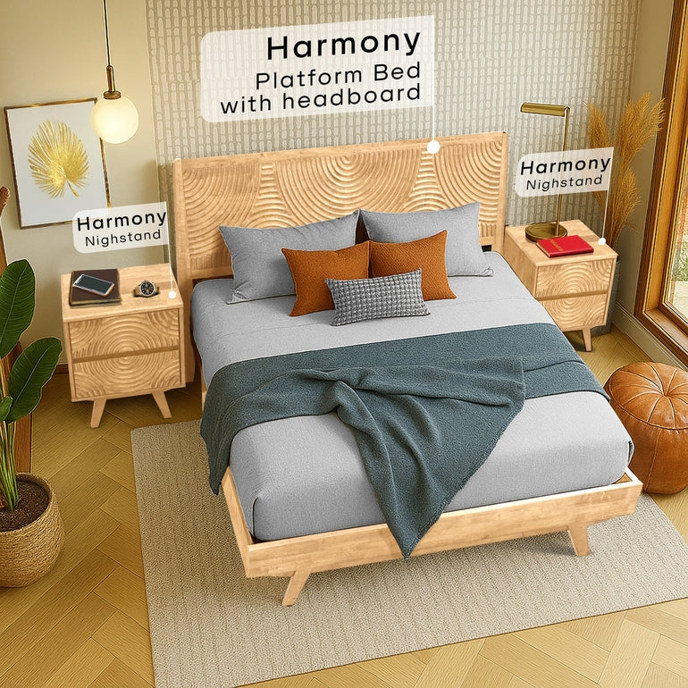 Harmony Solid Wood Nightstand Megsu