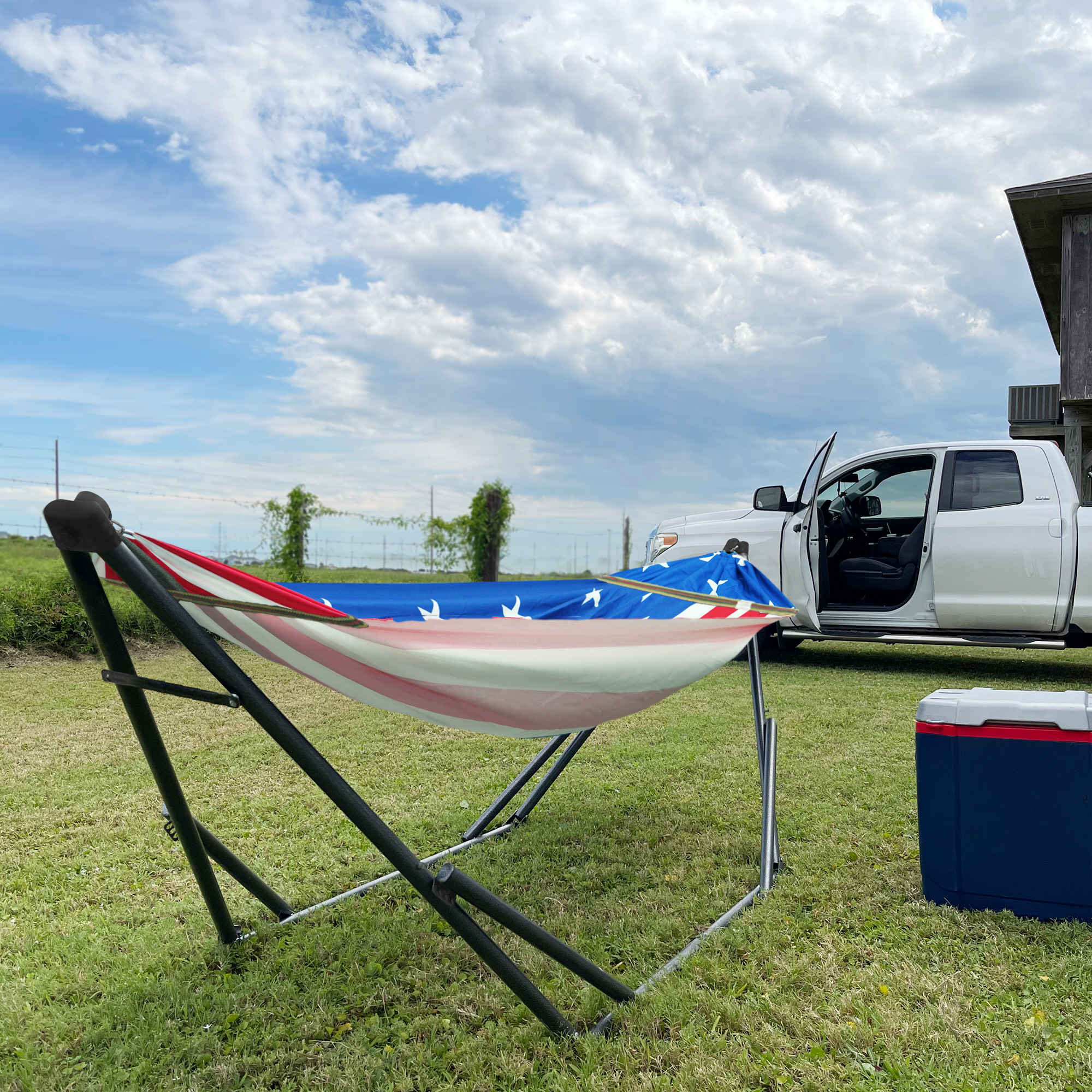 Tranquillo Uniki Canvas Hammock with Stand for Ultimate Relaxation Megsu