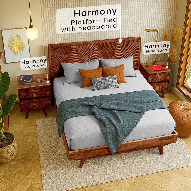 Harmony Solid Wood Nightstand Megsu