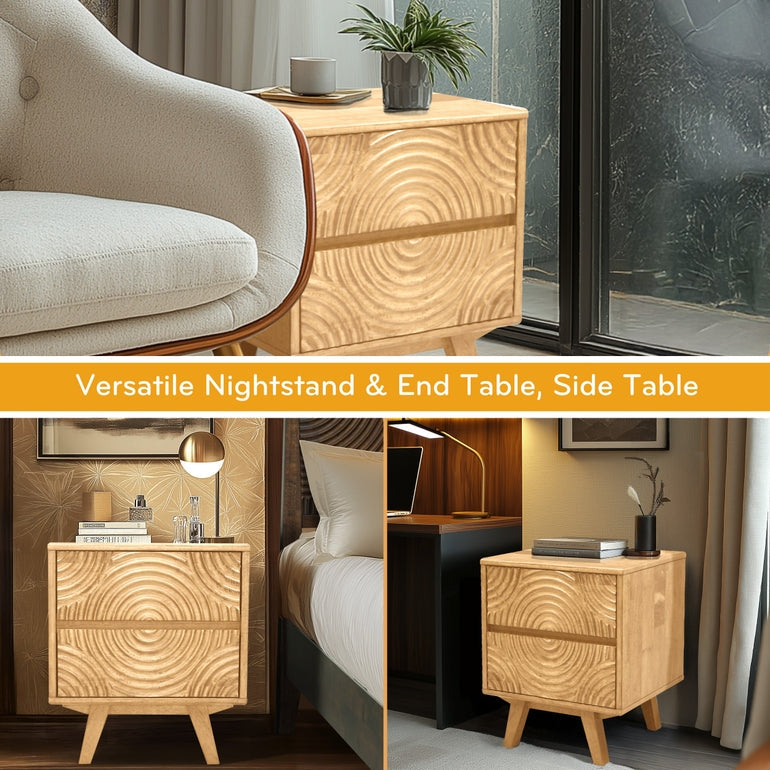 Harmony Solid Wood Nightstand Megsu