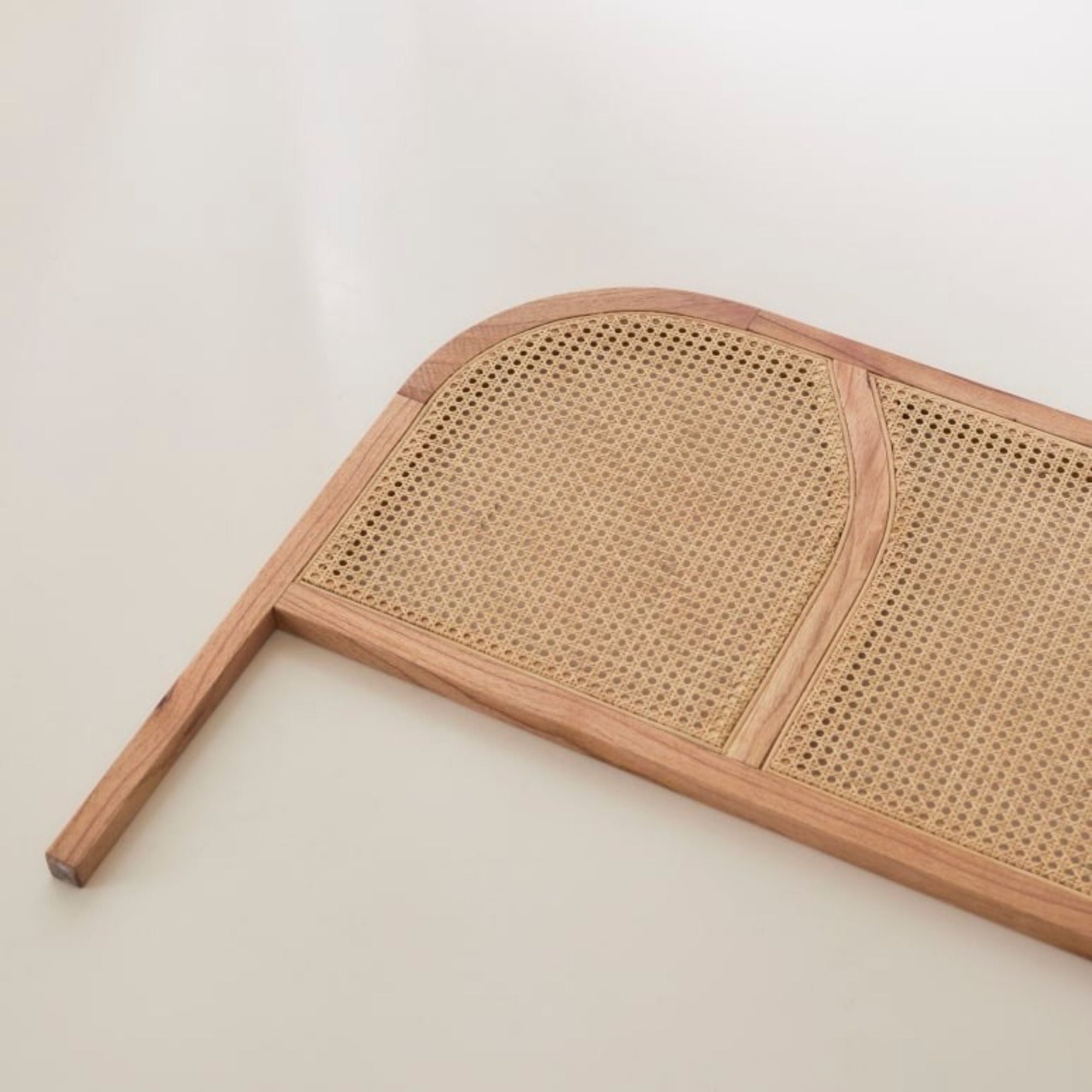 Elegant Rattan Headboard Front View Modern Bedroom Decor - LuxoraCraft
