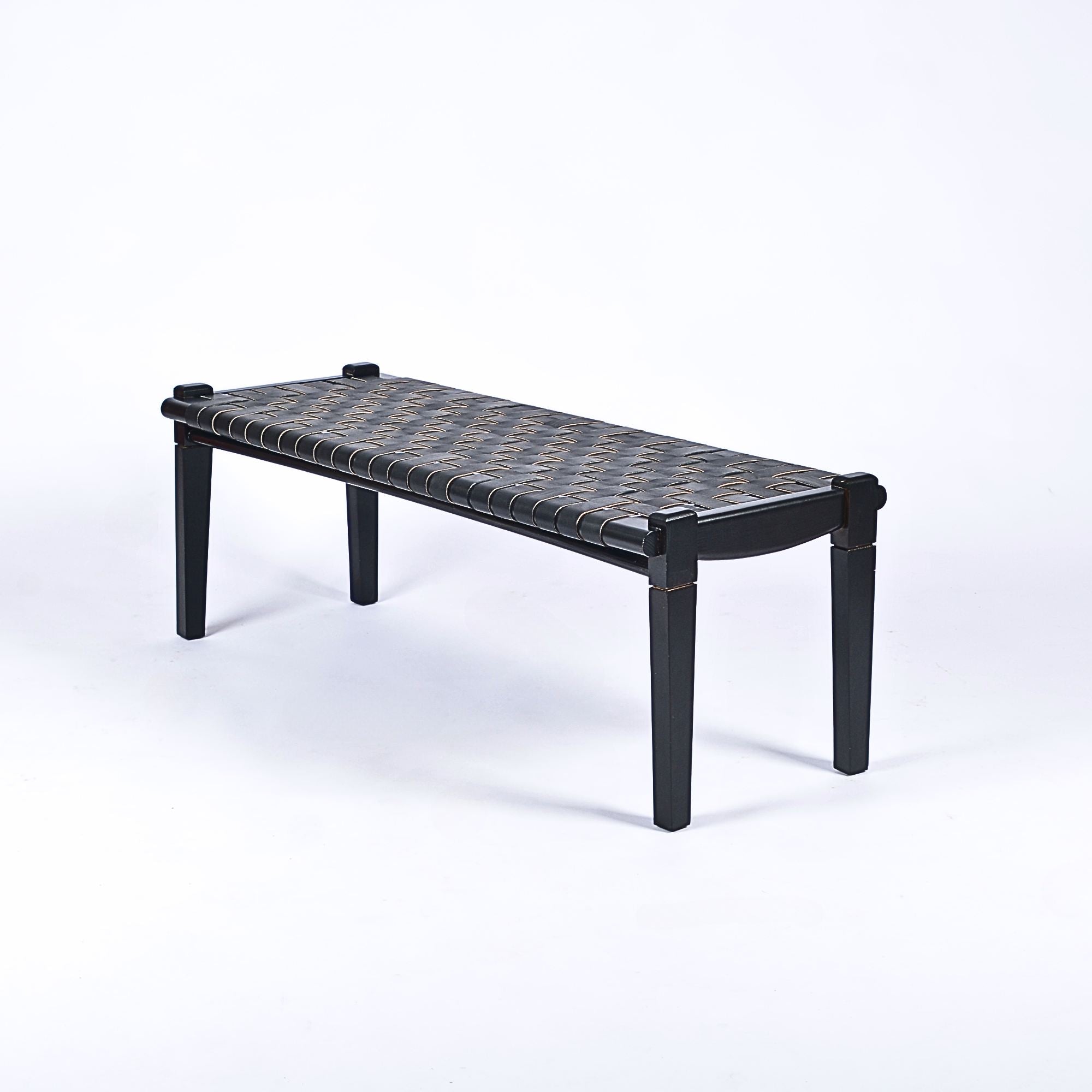 Strap Leather Black Bench