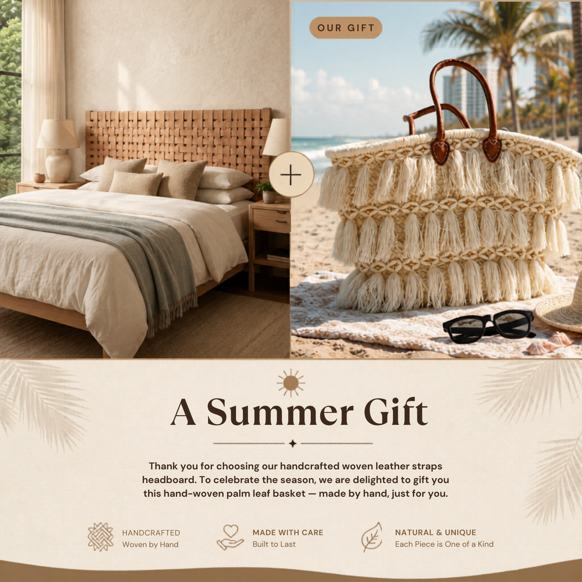 Luxury Woven Leather Headboard – Bring Natural Serenity to Your Bedroom LuxoraCraft