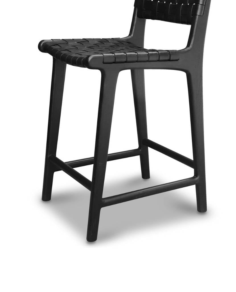 Sleek Black Counter Height Bar Stool Kitchen - LuxoraCraft