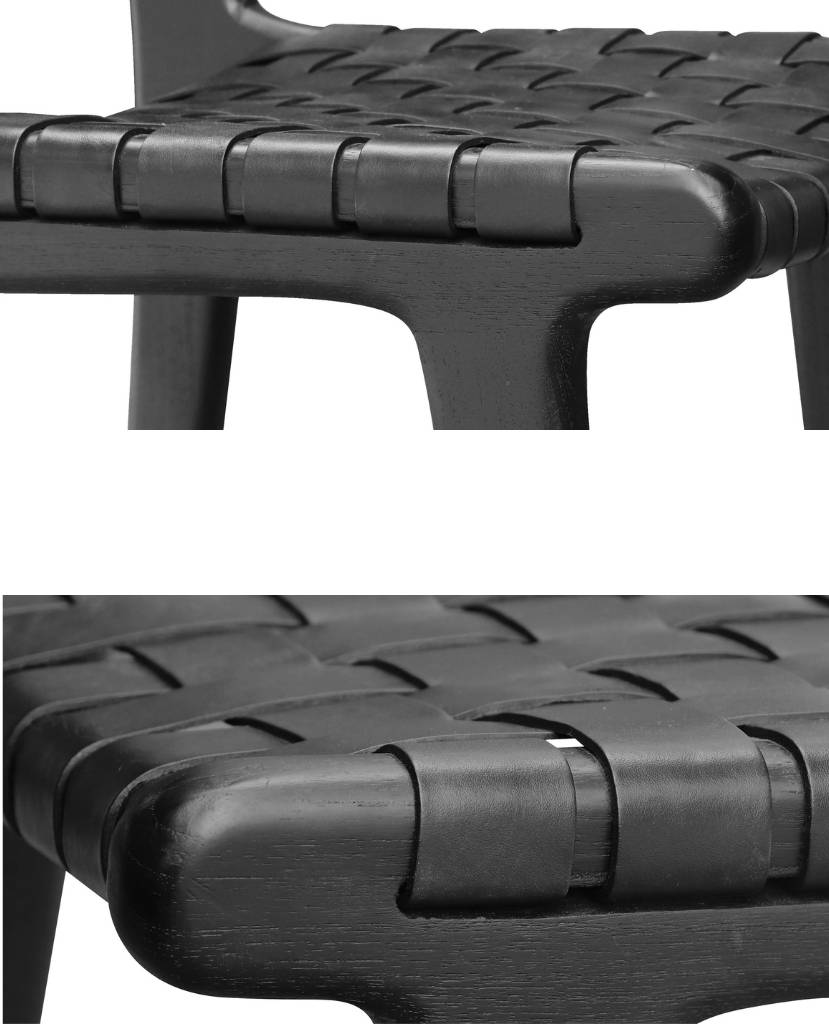 Sleek Black Counter Height Bar Stool Kitchen Front View - LuxoraCraft