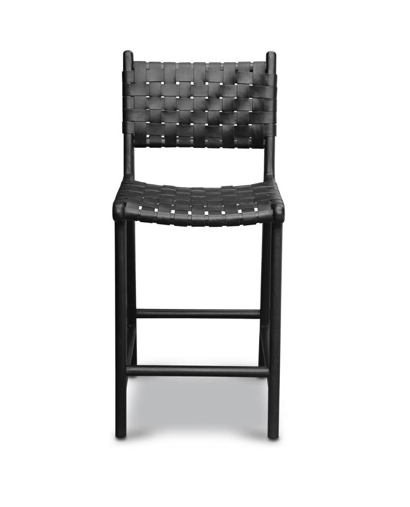 Black Counter Bar Stool Side View Kitchen Seating Artisan - LuxoraCraft