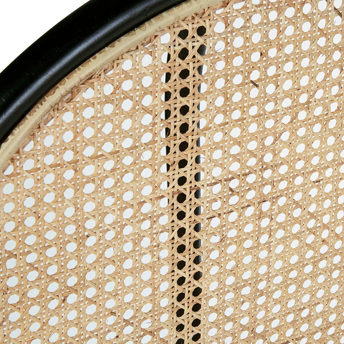 Half Moon Rattan Headboard Detail Woven Natural Fibers - LuxoraCraft