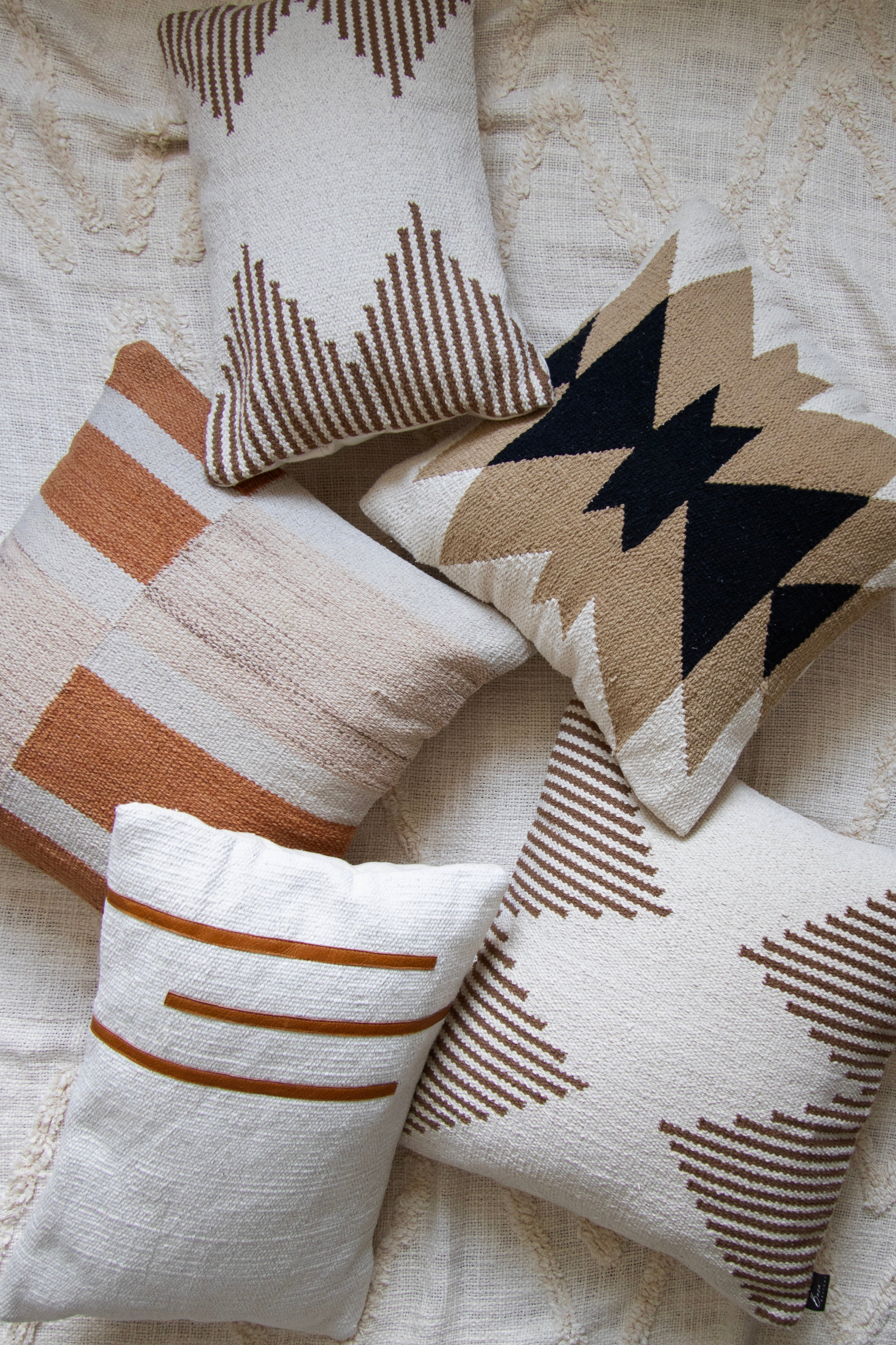 Tehran Pillow Cover – Neutral Kilim Inspired Boho Throw Pillow Busa Designs
