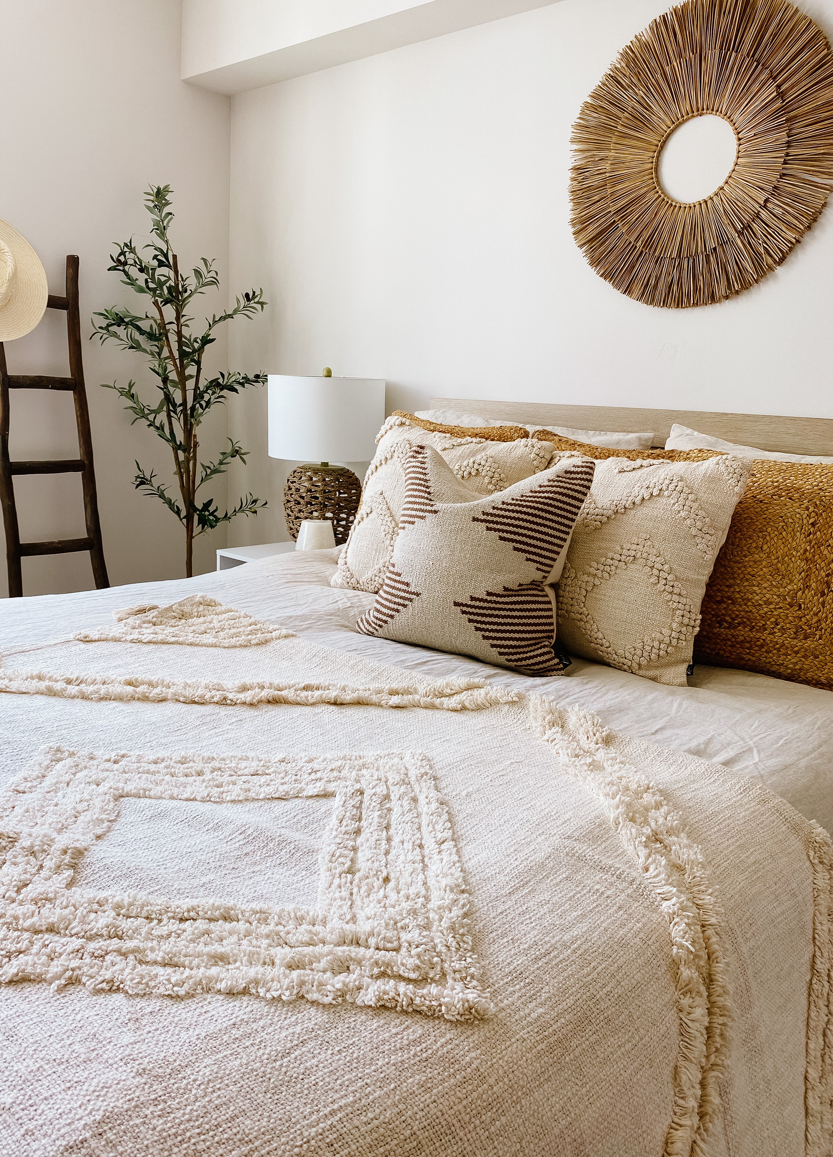 Tehran Pillow Cover – Neutral Kilim Inspired Boho Throw Pillow Busa Designs