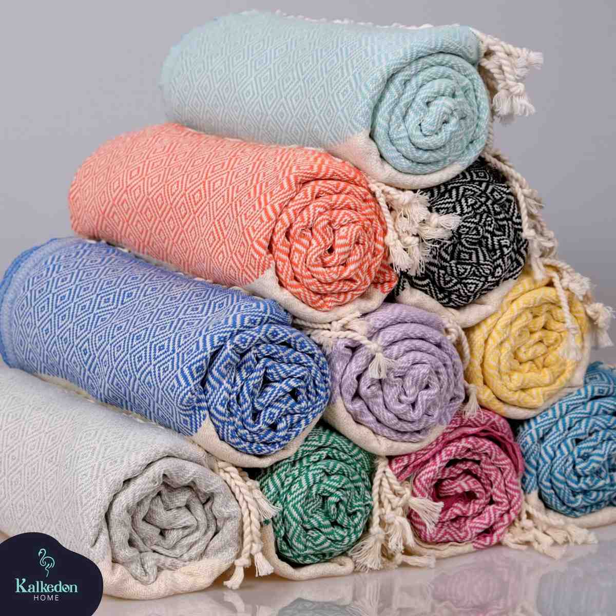 Diamond Turkish Hammam Towel Luxury Peshtemal Pattern - LuxoraCraft