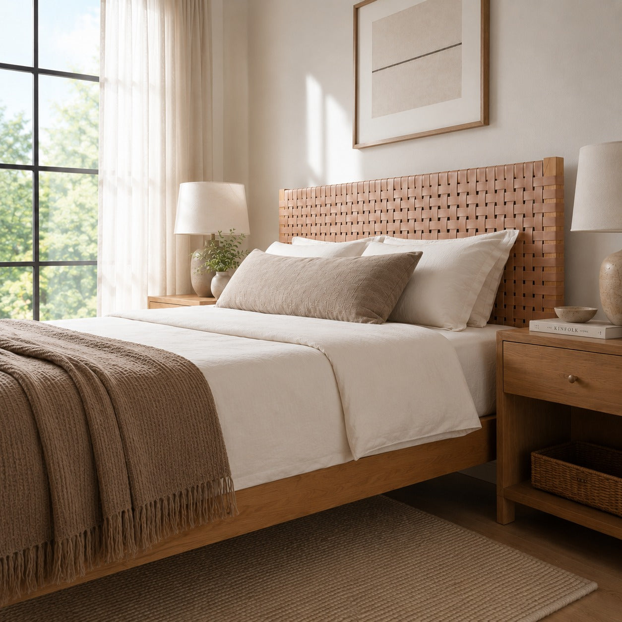 Luxury Woven Leather Headboard – Bring Natural Serenity to Your Bedroom