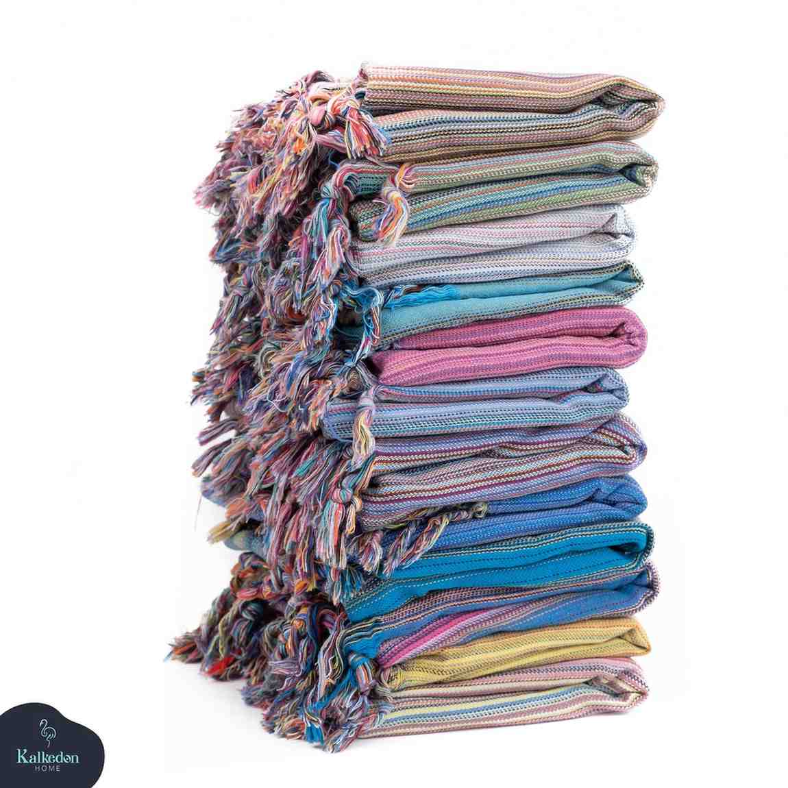 Rainbow Beach Towel Turkish Cotton Colorful Pattern - LuxoraCraft