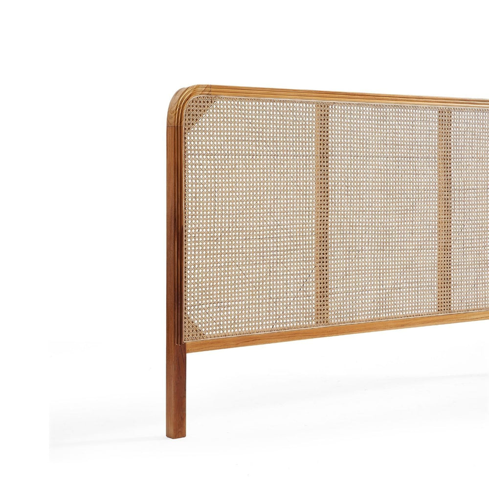 Wicker Headboard Natural Finish Sustainable Bedroom - LuxoraCraft