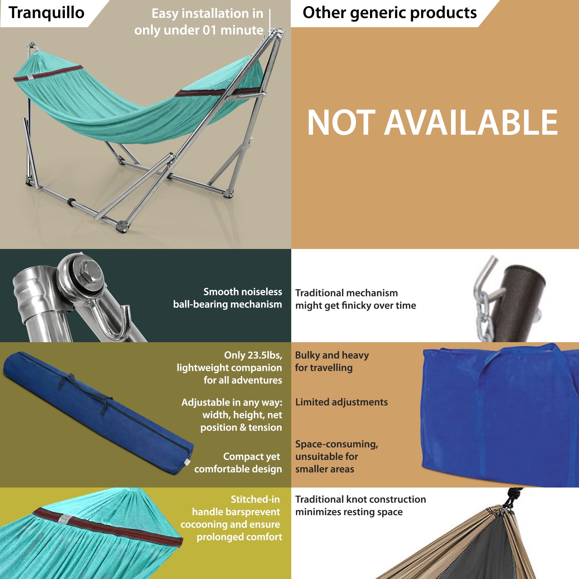 Tranquillo Original Stainless Steel Hammock Stand for Ultimate Relaxation Megsu