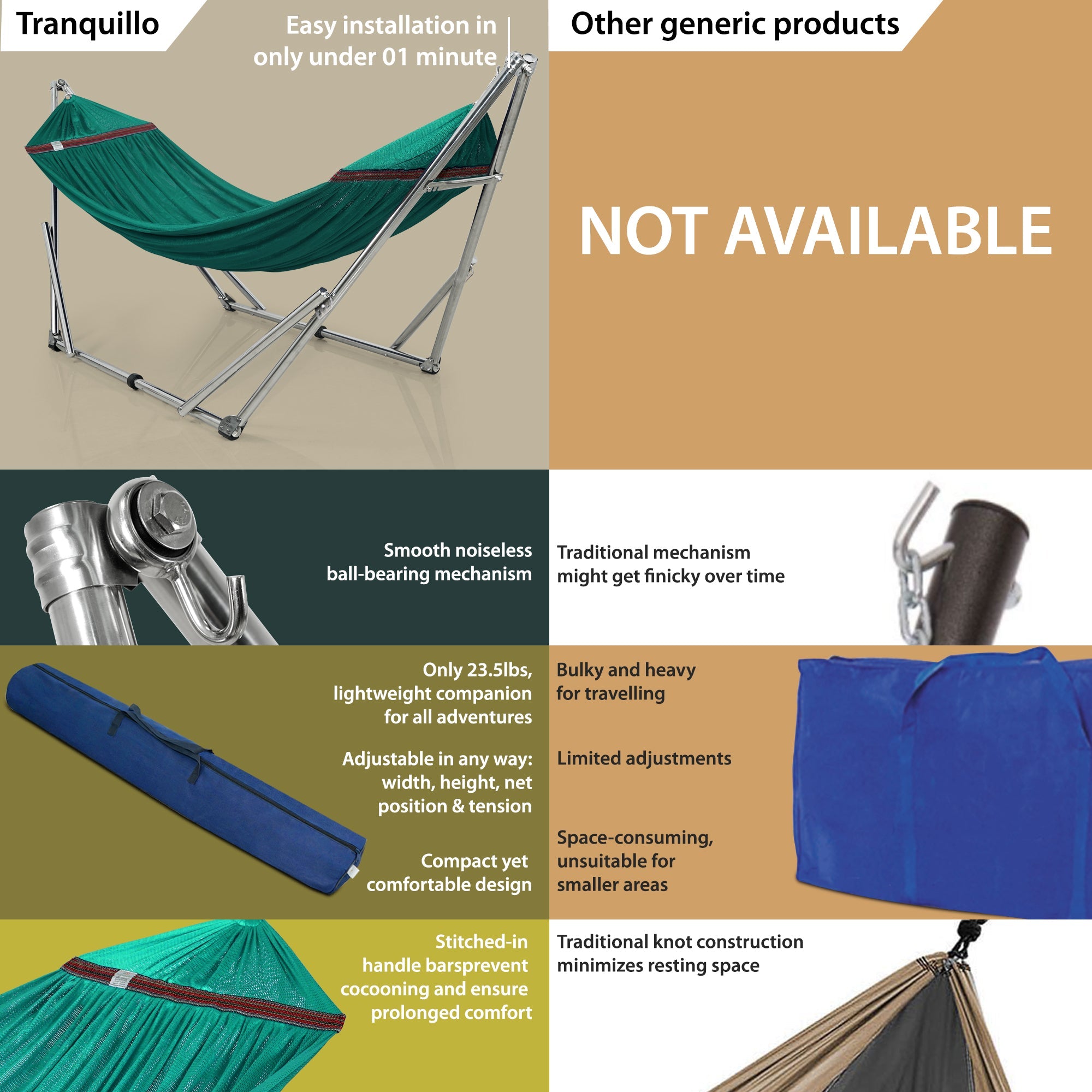 Tranquillo Original Stainless Steel Hammock Stand for Ultimate Relaxation Megsu