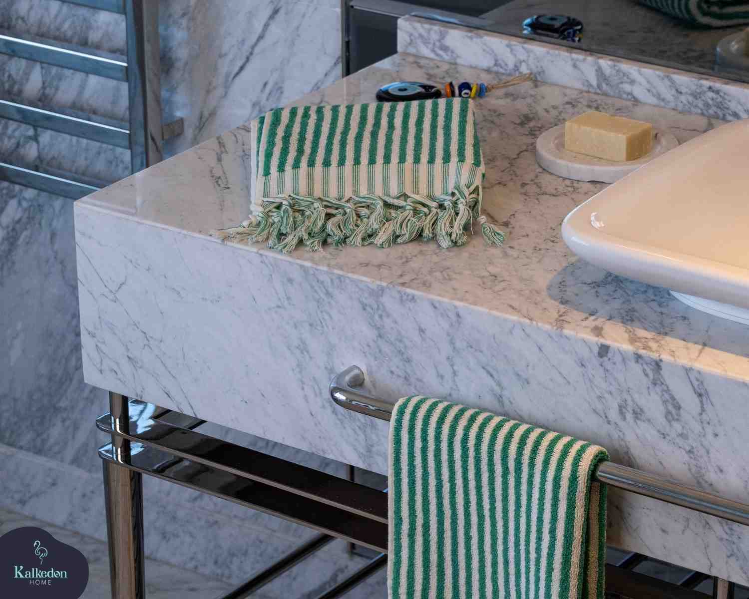 Striped Turkish Hand Towel Detail Premium Stripe Pattern - LuxoraCraft