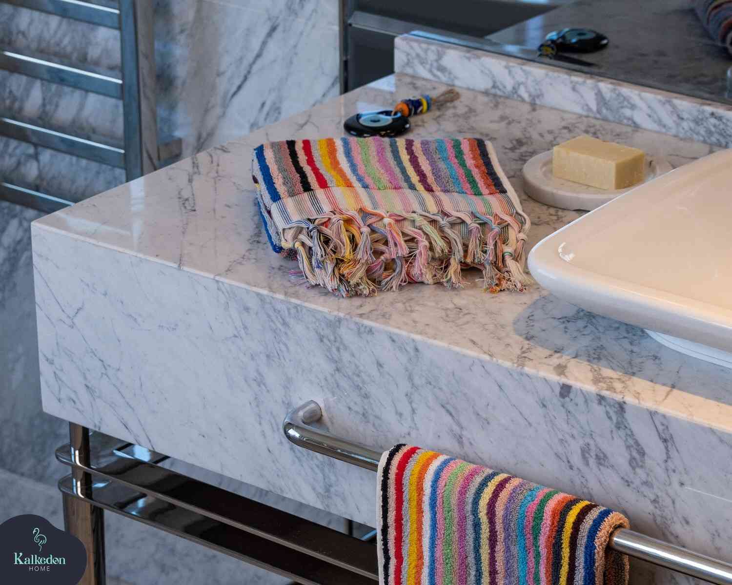 Striped Hand Towel Turkish Premium Luxury Style - LuxoraCraft